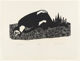 Artist: b'Counihan, Noel.' | Title: b'Cathedral II.' | Date: 1978, August | Technique: b'linocut, printed in black ink, from one block'