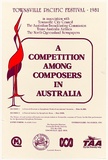 Artist: b'MACKINOLTY, Chips' | Title: b'Townsville Pacific Festival 1981 (A competition among composers in Australia).' | Date: 1981 | Technique: b'screenprint, printed in colour, from two stencils'