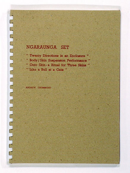 Artist: Drummond, Andrew. | Title: Ngaraunga set. Documentation of performances, Twenty directions in an enclosure, Body/skin suspension performance, Onto skin. | Date: 1978 | Copyright: © Andrew Drummond