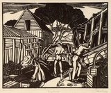 Artist: FEINT, Adrian | Title: Orange packers. | Date: 1930 | Technique: wood-engraving, printed in black ink, from one block | Copyright: Courtesy the Estate of Adrian Feint