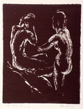 Artist: b'Sumner, Alan.' | Title: b'Nude group (A)' | Date: 1944-46 | Technique: b'screenprint, printed in dark purple ink, from one screen'