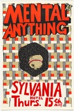 Artist: b'WORSTEAD, Paul' | Title: b'Mental as anything - Sylvania Hotel' | Date: 1980 | Technique: b'screenprint, printed in colour, from three stencils in orange, gold and black inks' | Copyright: b'This work appears on screen courtesy of the artist'