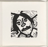 Title: I am [page 6] | Date: 2000 | Technique: linocut, printed in black ink, from one block