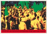 Artist: b'Robertson, Toni.' | Title: b'Postcard: And let us remind ourselves that we are many' | Date: 1985 | Technique: b'screenprint, printed in colour, from multiple stencils' | Copyright: b'\xc2\xa9 Toni Robertson'