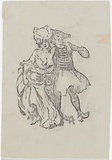 Artist: LINDSAY, Norman | Title: Pirate and lady (Captain Kidd) | Date: 1898 | Technique: woodcut