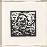 Title: b'I am [page1]' | Date: 2000 | Technique: b'linocuts, printed in black ink, each from one block'