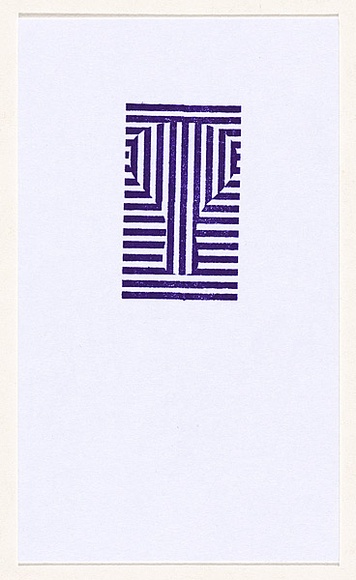 Title: b'not titled [purple stamp of lines in two directions comprising a rectangle]' | Date: 2007 | Technique: b'hand-stamped postcard'