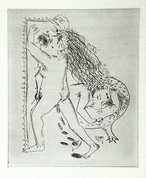 Artist: b'BOYD, Arthur' | Title: b'Mad woman.' | Date: 1970 | Technique: b'etching, printed in black ink, from one plate' | Copyright: b'Reproduced with permission of Bundanon Trust'