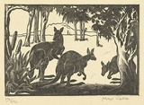 Artist: VOKE, May | Title: Kangaroos | Date: 1935 | Technique: wood-engraving, printed in black ink, from one block
