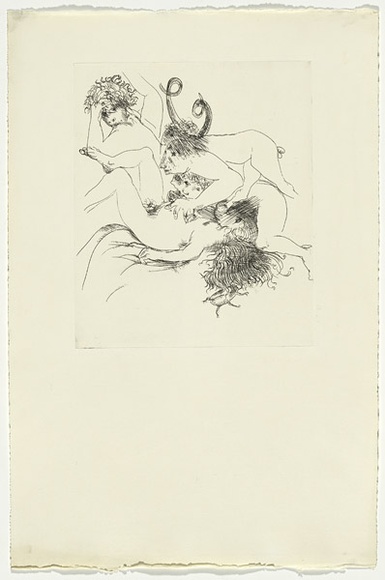 Artist: b'BOYD, Arthur' | Title: b'Dream of an intelligent woman.' | Date: 1970 | Technique: b'etching, printed in black ink, fromone plate' | Copyright: b'Reproduced with permission of Bundanon Trust'