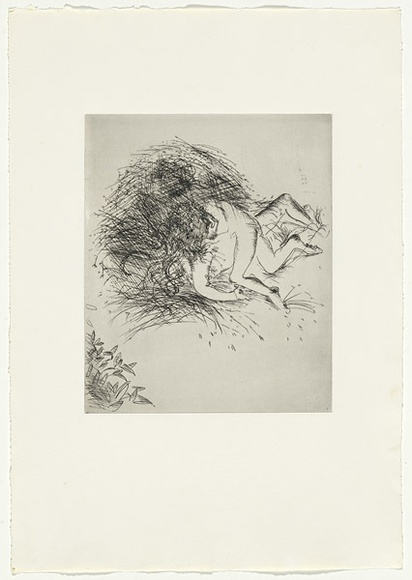 Artist: b'BOYD, Arthur' | Title: b'(Figures in a haystack) [variant I].' | Date: 1970 | Technique: b'etching, printed in black ink, from one plate' | Copyright: b'Reproduced with permission of Bundanon Trust'