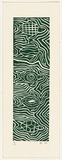 Artist: Clarmont, Sammy. | Title: Turtles swimming | Date: 1997, November | Technique: linocut, printed in green ink, from one block