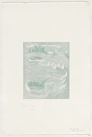 Artist: Rambeau, Marc. | Title: Sydney Harbour | Date: 1993, April | Technique: etching and aquatint, printed in light green ink, from one plate