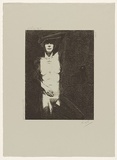 Artist: Kelly, William. | Title: Figure and still life (fragment) | Date: 1985 | Technique: etching, printed in burnt umber, from one plate | Copyright: © William Kelly