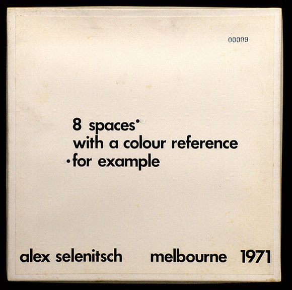 Artist: b'SELENITSCH, Alex' | Title: b'8 Spaces with a colour references.' | Date: 1971 | Technique: b'screenprint, printed in black ink, from one screen'