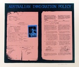 Artist: Aslanidis, Angelos. | Title: Immigrant to Australia. | Date: 1985 | Technique: screenprint, printed in colour, from multiple stencils