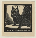 Artist: b'FEINT, Adrian' | Title: b'Bookplate: Nola McGregor.' | Date: 1933 | Technique: b'wood-engraving' | Copyright: b'Courtesy the Estate of Adrian Feint'