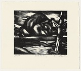Artist: AMOR, Rick | Title: Pre-history. | Date: 1998 | Technique: woodcut, printed in black ink, from one block