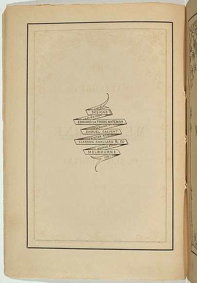 Title: b'Colophon: The catalogue of the Melbourne Public Library for 1861.' | Date: 1861 | Technique: b'wood-engraving, printed in black ink, from one block'