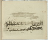 Artist: b'Nixon, F.R.' | Title: b'The port, Mount Lofty.' | Date: 1845 | Technique: b'etching, printed in black ink, from one plate'