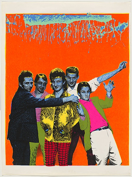 Artist: b'WORSTEAD, Paul' | Title: b'Get wet (Cover print for Mental as Anything).' | Date: 1979 | Technique: b'screenprint, printed in colour, from five stencils,' | Copyright: b'This work appears on screen courtesy of the artist'