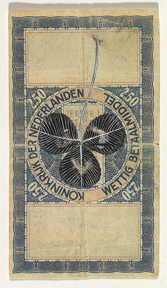 Artist: b'HALL, Fiona' | Title: b'Trifolium repens - Clover (The Netherlands currency)' | Date: 2000 - 2002 | Technique: b'gouache' | Copyright: b'\xc2\xa9 Fiona Hall'
