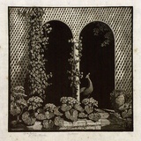 Artist: b'LINDSAY, Lionel' | Title: b'The arbour' | Date: 1939 | Technique: b'wood-engraving, printed in black ink, from one block touched with ink' | Copyright: b'Courtesy of the National Library of Australia'