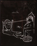 Artist: b'BOYD, Arthur' | Title: b'Plate 130: Jonah page 101. Death and Jonah talk.' | Date: 1972-73 | Technique: b'etched plate' | Copyright: b'This work appears on screen courtesy of Bundanon Trust'