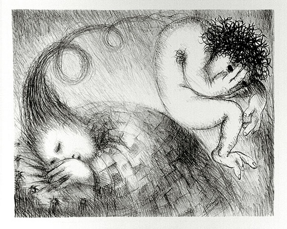 Artist: b'BOYD, Arthur' | Title: b'St Francis when young dreaming of a hunchback.' | Date: (1965) | Technique: b'lithograph, printed in black ink, from one plate' | Copyright: b'Reproduced with permission of Bundanon Trust'