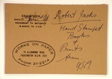 Artist: COLEING, Tony | Title: Exhibition announcement Robert Jacks. | Date: 1977 | Technique: rubber stamp