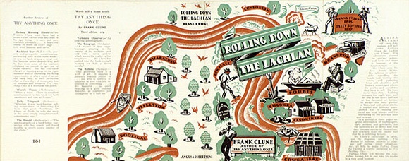Artist: FEINT, Adrian | Title: Book cover: Rolling down the Lachlan. | Date: 1927-1935 | Copyright: Courtesy the Estate of Adrian Feint