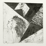 Artist: b'BALDESSIN, George' | Title: b'Figure in enclosure.' | Date: 1965 | Technique: b'etching and aquatint, printed in black ink, from one plate'