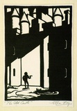 Artist: Fry, Ella. | Title: The old castle. | Date: 1942 | Technique: linocut, printed in black ink, from one block