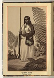 Artist: b'UNKNOWN' | Title: b'Queen Rose; Ballarat tribe.' | Date: c.1890 | Technique: b'lithograph, printed in brown ink, from one plate; varnished'