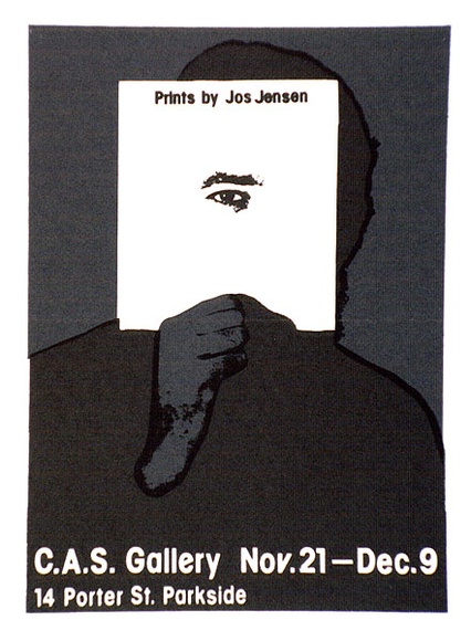Artist: b'Jensen, Jos.' | Title: b'Exhibition invitation: Prints by Jos Jensen C.A.S. Gallery. Adelaide' | Technique: b'screenprint'