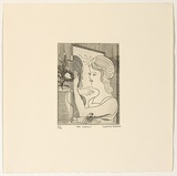 Artist: b'Blackman, Charles.' | Title: b'The mirror.' | Date: (1976) | Technique: b'etching, printed in black ink, from one plate'