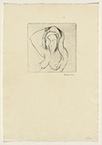 Title: not titled [upper half of naked woman with hands behind her head] | Date: 1962, June | Technique: drypoint, printed in black ink, from one plate