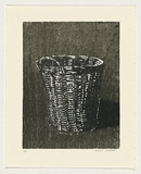 Artist: b'Cooper, Simon.' | Title: b'Still life (vessel of integrity)' | Date: 1999, November | Technique: b'woodcut, printed in brown and black ink, from two blocks'