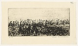Artist: b'WILLIAMS, Fred' | Title: b'Gil Jamieson painting at Lysterfield' | Date: 1965 | Technique: b'etching, printed in black ink, from one copper plate' | Copyright: b'\xc2\xa9 Fred Williams Estate'