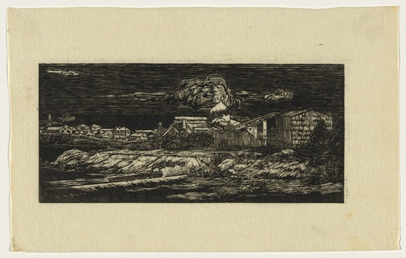 Artist: b'TRETHOWAN, Edith' | Title: b'View at North Fremantle.' | Date: c.1931 | Technique: b'wood-engraving, printed in black ink, from one block'