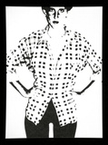 Artist: UNKNOWN | Title: not titled [black and white figure with hands on hips | Date: (1980) | Technique: offset-lithograph, printed in black ink