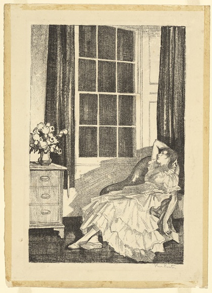 Artist: b'Proctor, Thea.' | Title: b'Reverie' | Date: c.1919 | Technique: b'lithograph, printed in black ink, from one stone' | Copyright: b'\xc2\xa9 Art Gallery of New South Wales'