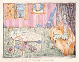 Artist: b'Eager, Helen.' | Title: b'I\'m no fool, I put white wash on my tool, Yes but what about the Queen?.' | Date: 1979 | Technique: b'lithograph, printed in colour, from five stones [or plates]'