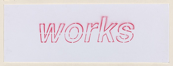 Artist: b'Azlan.' | Title: b'Terrorism works.' | Date: 2003 | Technique: b'stencil, printed in red ink, from one stencil'