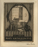 Artist: FEINT, Adrian | Title: Bookplate: Mary Kathleen Pye. | Date: 1925 | Technique: etching, printed in brown ink with plate-tone, from one plate | Copyright: Courtesy the Estate of Adrian Feint