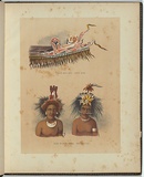 Title: bStem of chief's canoe Dinner Island  [upper] and chief's of inland tribes Port Moresby [lower] | Technique: b'lithograph, printed in colour, from multiple stones'