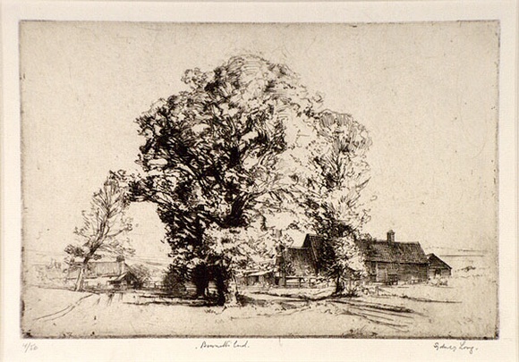 Artist: b'LONG, Sydney' | Title: bBennett's End. Bucks | Date: 1927 | Technique: b'etching, drypoint printed in black ink from one copper plate' | Copyright: b'Reproduced with the kind permission of the Ophthalmic Research Institute of Australia'