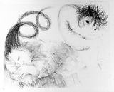 Artist: b'BOYD, Arthur' | Title: b'St Francis when young dreaming of a hunchback [II].' | Date: (1965) | Technique: b'lithograph, printed in black ink, from one plate' | Copyright: b'Reproduced with permission of Bundanon Trust'