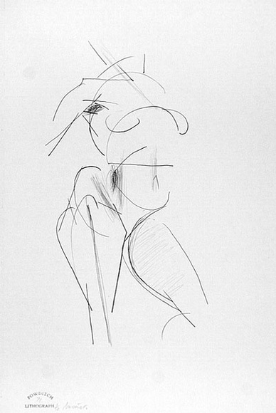 Artist: b'Powditch, Peter.' | Title: b'not titled [standing female nude]' | Date: c.1972 | Technique: b'lithograph, printed in black ink, from one plate'