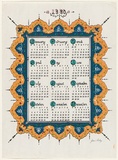 Artist: b'RILEY, Jean' | Title: b'(Calendar, 1980)' | Date: 1979 | Technique: b'screenprint, printed in colour, from multiple stencils'